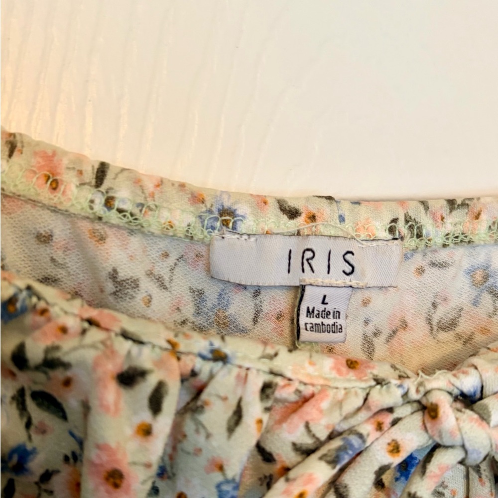 Iris Floral Form Fitting Mini Dress — Size L - Picture 3 of 5